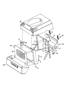 Hood And Bumper Diagram and Parts List for S7232-D 53AY8DU8050-312HP Cub Cadet Lawn Tractor